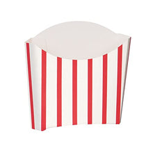 Load image into Gallery viewer, Unique Striped Paper Snack Containers, 5&quot; x 6&quot;, Red &amp; White
