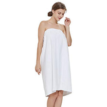 Load image into Gallery viewer, TopTie Women&#39;s Cotton Terry Spa Shower Bath Towel Wrap-White-S/M
