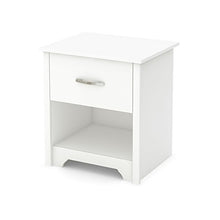 Load image into Gallery viewer, South Shore Furniture South Shore Fusion Nightstand, Pure White with Grooved Metal Handles
