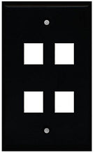 Load image into Gallery viewer, RiteAV Black 4 Port Blank Wall Plate - Flat
