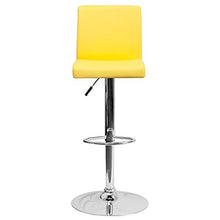 Load image into Gallery viewer, Flash Furniture Contemporary Yellow Vinyl Adjustable Height Barstool with Panel Back and Chrome Base
