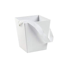 Load image into Gallery viewer, White Cardboard Candy Buckets with Ribbon Handles - Set of 6 - Wedding, Event and Party Supplies
