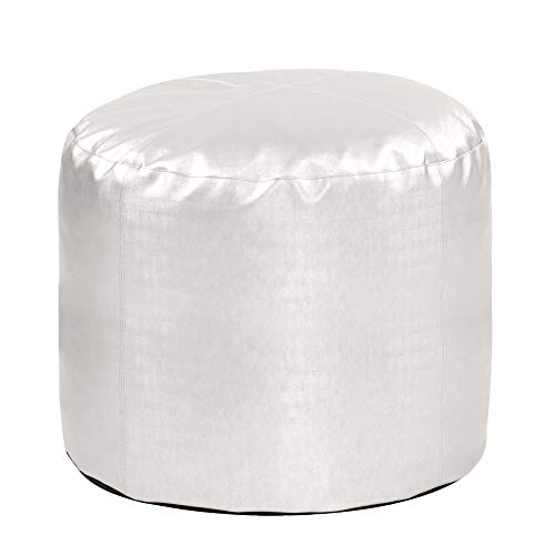 Howard Elliott Pouf Ottoman, Tall With Cover, Luxe Mercury