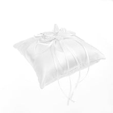 Load image into Gallery viewer, Cosmos Satin Bridal Wedding Ring Bearer Pillow Cushion Bearer with Ribbons, 6 x 6 inches
