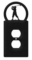 SWEN Products Golfer Male Wall Plate Cover (Single Outlet, Black)