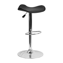 Load image into Gallery viewer, Offex Contemporary Black Vinyl Adjustable Height Bar Stool with Chrome Base
