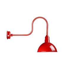 Load image into Gallery viewer, Cocoweb Blackspot Gooseneck Farm House Light Sconce - 12&quot; Shade, Red Finish, 1600 Lumen LED Lighting, Indoor/Outdoor Installation - BBSW12CR-6R
