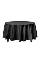 12-Pack Premium Plastic Tablecloth 84in. Round Table Cover - Black