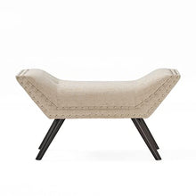 Load image into Gallery viewer, Christopher Knight Home Rosalynn Tufted Fabric Ottoman / Bench, Almond
