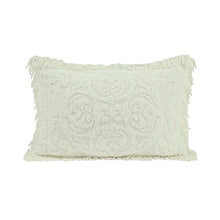 Load image into Gallery viewer, Beatrice Home Fashions Medallion Chenille Pillow Sham, Standard, Ivory
