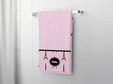 Load image into Gallery viewer, YouCustomizeIt Paris &amp; Eiffel Tower Bath Towel (Personalized)
