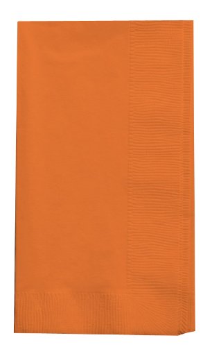 Creative Converting Touch of Color 2-Ply 50 Count Paper Dinner Napkins, Sun-Kissed Orange (67191B)