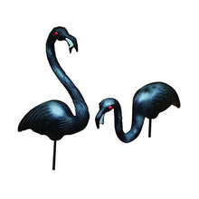 Load image into Gallery viewer, Union Products 62363 Outdoor Original Iconic Featherstone Weather Resistant 24 Inch and 34 Inch Zombie Flamingo Yard Lawn Ornaments, Set of 2, Black
