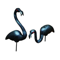 Union Products 62363 Outdoor Original Iconic Featherstone Weather Resistant 24 Inch and 34 Inch Zombie Flamingo Yard Lawn Ornaments, Set of 2, Black