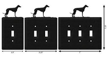 Load image into Gallery viewer, SWEN Products Whippet Metal Wall Plate Cover (Triple Rocker, Black)
