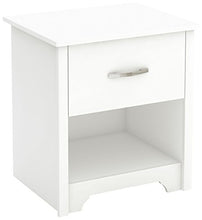 Load image into Gallery viewer, South Shore Furniture South Shore Fusion Nightstand, Pure White with Grooved Metal Handles
