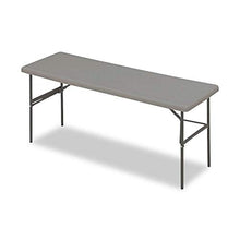 Load image into Gallery viewer, Iceberg ICE65387 IndestrucTable TOO 1200 Series Steel Legs Plastic Folding Table, 300 lbs Capacity, 72&quot; Length x 24&quot; Width x 29&quot; Height, Charcoal
