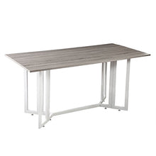 Load image into Gallery viewer, SEI Furniture Driness Drop Leaf Dining Console Convertible Table, Weathered Gray, White
