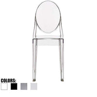 2xhome - Victoria Style Ghost Side Chair Transparent Acrylic Chair (Clear)