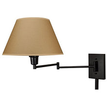 Load image into Gallery viewer, Kira Home Cambridge 13&quot; Swing Arm Wall Lamp - Plug in/Wall Mount, Opaque Paper Shade, 150W 3-Way + Cord Covers, Black Finish
