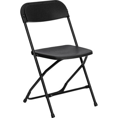 Flash Furniture Hercules Series Plastic Folding Chair - Black - 4 Pack 650LB Weight Capacity Comfortable Event Chair - Lightweight Folding Chair
