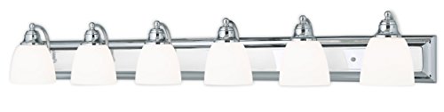 Livex Lighting 10506-05 Transitional Six Light Bath Vanity from Springfield Collection Finish, Polished Chrome