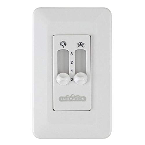 Fanimation CW2WH Traditional Wall Non-Reversing-Fan Speed and Light from Controls Collection in White Finish, 4.57 inches