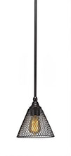 Load image into Gallery viewer, Toltec Lighting Stem 3 Light Mini Pendant 7&quot; Mesh Cone Metal Shade
