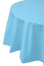 Load image into Gallery viewer, 12-Pack Premium Plastic Tablecloth 84in. Round Table Cover - Sky Blue
