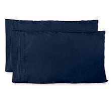 Load image into Gallery viewer, Cosy House Collection Pillowcases Standard Size - Navy Blue Luxury Pillow Case Set of 2 - Fits Queen Size Pillows - Premium Super Soft Hotel Quality - Cool &amp; Wrinkle Free - Hypoallergenic
