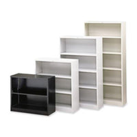 Metal Bookcase, 3 Shelves, 34-1/2w x 12-5/8d x 41h, Charcoal