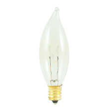 Load image into Gallery viewer, 12PK Bulbrite 493115 15CFC252 15Watt Incandescent Flame Tip CA8 Chandelier Bulb Candelabra Base Clear
