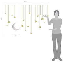 Load image into Gallery viewer, Hanging Stars Wall Decal (Gold &amp; Silver, 40&quot; (H) X 60&quot; (W))
