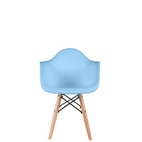 2xhome - Kids Size Plastic Toddler Armchair with Natural Wooden Dowel Legs, Blue
