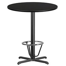 Load image into Gallery viewer, Flash Furniture 36&#39;&#39; Round Black Laminate Table Top with 30&#39;&#39; x 30&#39;&#39; Bar Height Table Base and Foot Ring
