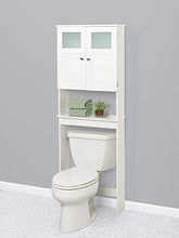 Load image into Gallery viewer, Zenna Home Over The Toilet Bathroom Spacesaver, Bathroom Storage with Glass Windows, White
