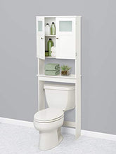 Load image into Gallery viewer, Zenna Home Over The Toilet Bathroom Spacesaver, Bathroom Storage with Glass Windows, White
