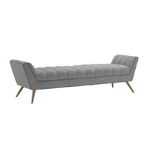 Load image into Gallery viewer, Modway Response Mid-Century Modern Bench Large Upholstered Fabric in Expectation Gray
