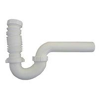 LASCO 03-4235 White Plastic Tubular 1-1/2-Inch Complete P-Trap with Flexible J Bend with Nuts and Washers