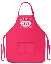 Load image into Gallery viewer, 50th Birthday Gift Made in 1972 Funny Apron for Kitchen BBQ Barbecue Cooking Baking Crafting Gardening Two Pocket Apron Birthday Gifts Heliconia
