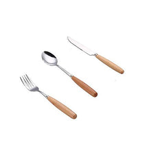 Load image into Gallery viewer, MBB 12 Pieces Wood Stainless Steel Cutlery Set Wooden Handle Flatware Set Knife Fork Spoon Service for 4
