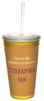 Tree-Free Greetings Terrapins College Basketball Artful Traveler Double-Walled Cool Cup with Reusable Straw, 16-Ounce