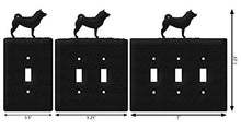 Load image into Gallery viewer, SWEN Products Shiba Inu Metal Wall Plate Cover (Double Switch, Black)
