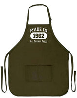 60th Birthday Made in 1962 Apron for Kitchen Two Pocket Apron Military Olive Green