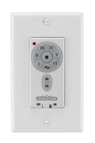 Fanimation TW42WH Transitional Wall Controls Collection in White Finish, 4.50 inches, 4.72x0.3x1.57