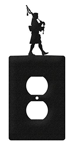 SWEN Products Bagpiper Wall Plate Cover (Single Outlet, Black)