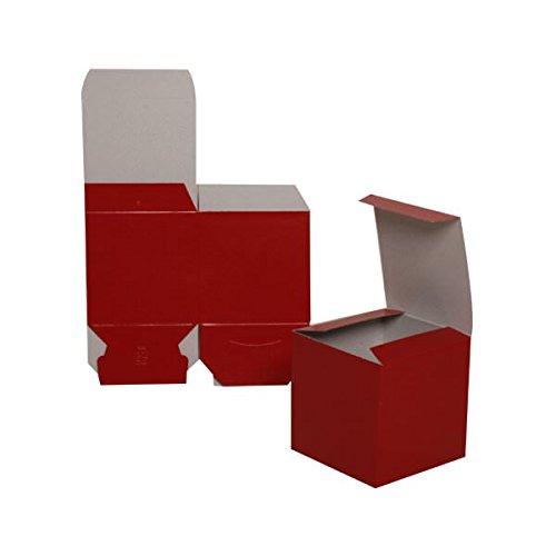 JAM PAPER Square Glossy Gift Box - 4 x 4 x 4 - Red - Bulk 100/Pack