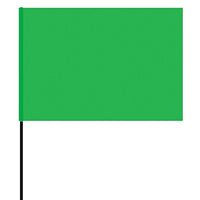 A.M. Leonard Vinyl Stake Flags with Wire Stakes, Bundle of 100 Oversize Marking Flags (Green)
