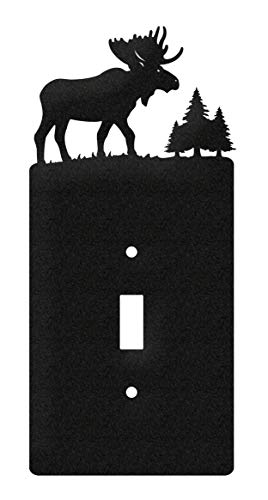 SWEN Products Moose Wall Plate Cover (Single Switch, Black)