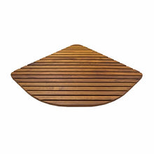 Load image into Gallery viewer, SeaTeak Triangular Wooden Teak Shower Mat | Waterproof Mat | Indoor Bath Mat | Outdoor Shower Platform | 24&quot; L x 24&quot; W x 1.5&quot; H
